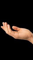 Open palm hand gesture isolated on transparent background, ready for design use on t-shirts, clipart, stickers, print-on-demand products and sublimation projects.