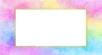 Colorful rainbow gradient frame with white space for text or design elements featuring pastel hues and decorative patterns for creative projects.