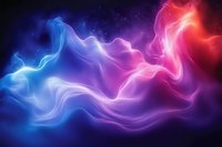 Vibrant abstract smoke waves in blue, purple, and red colors against dark background create dynamic flowing energy effect for modern design projects.
