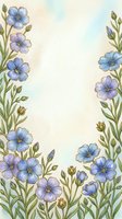 Watercolor floral frame with blue and purple wildflowers on a soft pastel background, perfect for greeting cards, invitations, and social media.
