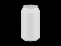 Blank aluminum beverage can isolated on transparent background, ready for custom branding, mockups, t-shirt designs, stickers, sublimation projects, and print-on-demand applications.