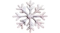 White snowflake ornament with delicate branches and crystalline structure on isolated background, winter holiday decoration element for seasonal designs.