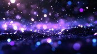 Abstract glowing particles and bokeh lights in purple and blue tones create a dynamic, ethereal atmosphere suitable for backgrounds, presentations, and digital design projects.