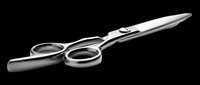 Shiny silver scissors isolated on transparent background, ready for T-shirt design, stickers, clipart, print on demand, and sublimation projects.