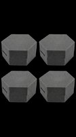 Acoustic foam corner bass traps isolated on transparent background, ready for studio soundproofing design projects, posters, and educational materials.