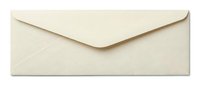 Cream colored paper envelope isolated on white background, ready for design use in stationery, invitations, and correspondence projects.
