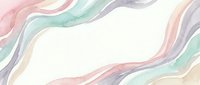 Soft pastel watercolor waves in pink, green and purple hues flowing across white background. Abstract fluid art for modern interior design and branding projects.