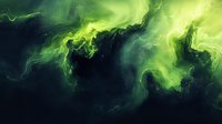 Luminous green aurora-like swirls and wisps flow against dark background creating mystical atmospheric effect, suitable for cosmic and fantasy designs.