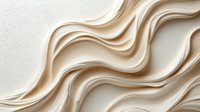 Flowing cream and beige liquid waves create smooth organic curves on textured background for luxury cosmetic and skincare product designs.