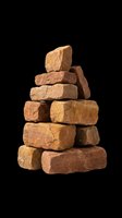 Stacked rustic sandstone rocks forming a pyramid shape, isolated on transparent background, ready for stickers, print on demand, sublimation, and t-shirt design use.