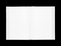 Blank open book with white pages isolated on transparent background, ready for design use on t-shirts, posters, clipart, stickers, and print-on-demand products.