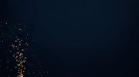 Floating golden bubbles and sparkles scatter across dark navy background, creating elegant bokeh effect for luxury, celebration, and festive design projects.