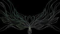 Elegant symmetrical wing design with flowing organic lines on black background for luxury branding and decorative applications.