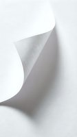 White paper sheet with curved corner creating elegant shadow and depth on clean background for modern design projects.