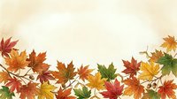 Autumn maple leaves in shades of red, orange, and gold arranged on cream background, isolated design element for seasonal marketing, fall decorations, and holiday projects.