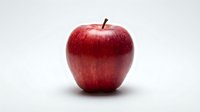 Fresh red apple isolated on white background, ready for design use on packaging, labels, and marketing materials.