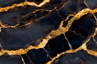 Luxurious black marble texture with golden veins creating an elegant natural pattern. Abstract background for luxury interior design and decoration.