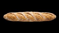 Crusty French baguette loaf isolated on transparent background, ready for bakery designs, food packaging, restaurant menus, t-shirt prints, and culinary clipart projects.