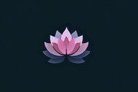 Gradient lotus flower symbol in pink and purple tones on dark background for wellness, meditation, spa and yoga branding applications.