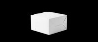 White blank cardboard box isolated on transparent background, ready for branding mockups, packaging design, print on demand, stickers, and clipart use.