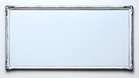 Elegant silver ornate frame border with white background, isolated design element for certificates, menus and decorative layouts. Ready for design use.