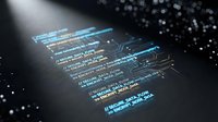 Programming code on computer screen with glowing syntax highlighting for software development and web design projects in modern workspace.