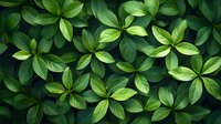 Fresh green leaves forming a lush natural background pattern. Vibrant foliage texture with varying shades of green creates an organic backdrop for environmental themes.