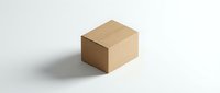 Cardboard shipping box package isolated on white background for delivery service and e-commerce business mockup design projects.