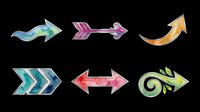 Colorful directional arrows isolated on transparent background, ready for clipart, t-shirt design, stickers, print-on-demand products, and digital design projects.