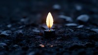Glowing leaf emerging from dark soil illuminates night scene with magical ethereal light, creating mystical natural ambiance for spiritual and environmental concepts.