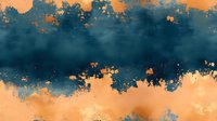 Abstract watercolor background with deep teal blue clouds dissolving into soft peach orange sky, creating dramatic contrast and ethereal atmospheric effect.