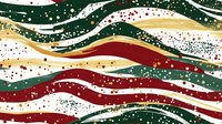 Festive wavy pattern in traditional Christmas colors with snow texture. Abstract winter holiday background with red, green, and gold stripes creates seamless repeat design.