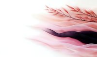 Gentle pink and black waves create flowing abstract background with delicate branch silhouette, expressing tranquility and organic movement in minimalist style.