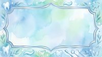 Dental care frame with tooth icons and botanical elements on soft watercolor background, isolated on white for healthcare design use.