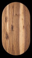 Oval wooden cutting board with natural wood grain texture, isolated on transparent background. Great for kitchen clipart, stickers, t-shirt design, and print on demand.