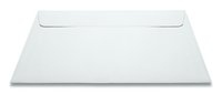 White blank paper envelope isolated on white background, front view, ready for branding, mailing, and correspondence design mockups.
