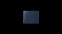 Navy blue leather bifold wallet isolated on transparent background, ready for stickers, print on demand, T-shirt design, clipart, and sublimation use.
