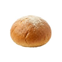 Freshly baked round artisan bread loaf with crispy golden crust and flour dusting, isolated on white background for bakery, food, and culinary design use.