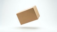 Closed cardboard box in kraft paper isolated on white background, ready for packaging design, shipping mockups, and delivery concepts.