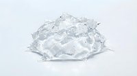 Clear water splash with droplets frozen in motion on white background, isolated for design and advertising use.