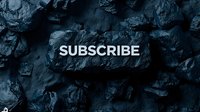 Dark textured rock surface with glowing subscribe text against dramatic stone background creates modern minimalist social media call-to-action design.