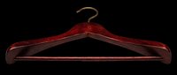 Wooden clothes hanger with brass hook, isolated on transparent background. Great for fashion, retail, wardrobe clipart, t-shirt design, print on demand, and sticker use.