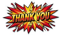 Thank you message in comic book style with explosive burst effect on white background, isolated and ready for design use on greeting cards, posters, and digital projects.