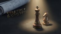 Chess king and knight pieces on wooden board with strategy book in background representing business planning and tactical decision making.
