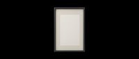Empty picture frame with dark gray border and white mat on transparent background, ready for design use in posters, wall art, print-on-demand products, and digital graphics.