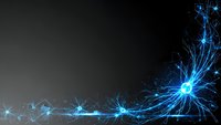 Digital neural network connections with glowing blue synapses on dark background for technology and artificial intelligence concepts.