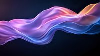Vibrant flowing abstract smoke waves in purple, pink and blue colors against dark background create dynamic motion effect for modern design projects.