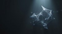 Abstract geometric network structure with glowing nodes and connecting lines on dark background for technology and digital communication concepts.