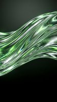 Flowing green and silver digital waves with binary code elements on dark background, representing data flow, technology, and network connectivity for tech concepts.