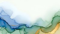 Abstract watercolor background with flowing blue green and yellow ink blends creating organic shapes and textures for modern design projects.